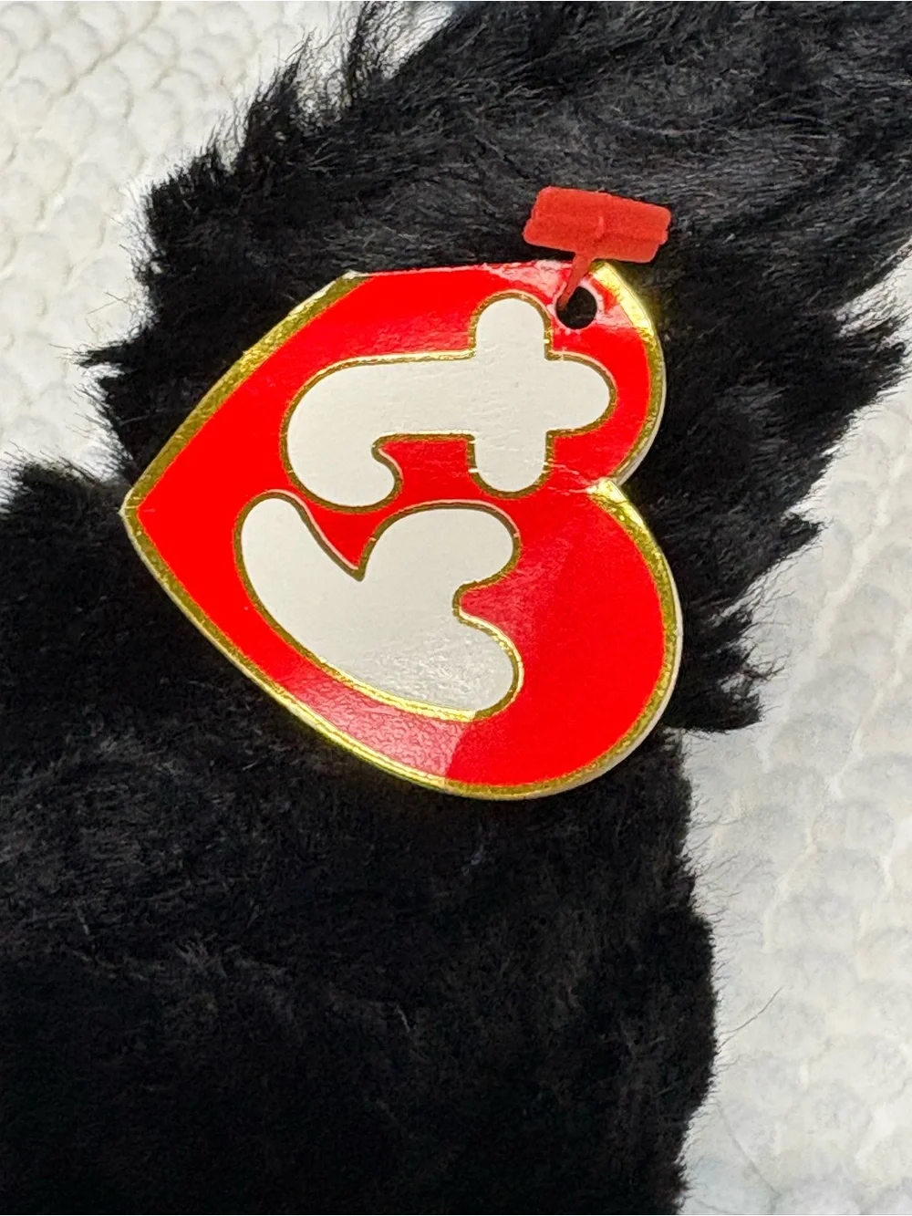 Ty 10” Pepper Black Plush Puppy Tan Ear Accents Collectible Beanie Baby Toy Dog